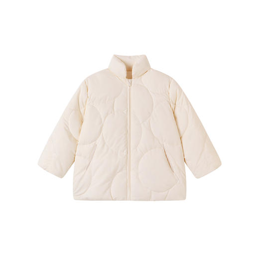 【高定系列】英氏儿童羽绒服米黄秋冬外套短款男童女童新款超韧绒 商品图4