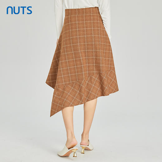 NUTS商场同款春秋款时尚格子不规则半身裙女313063169B 商品图4