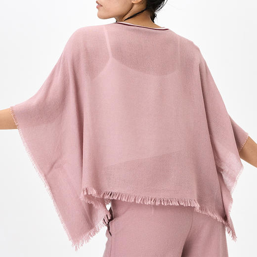 羊绒夹道圆领斗篷式女上衣  SJF97W366B 商品图4