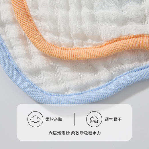 怡比快乐森林6层纱布围嘴2条入HY25AUP210黄蓝色调27*28cm 商品图3