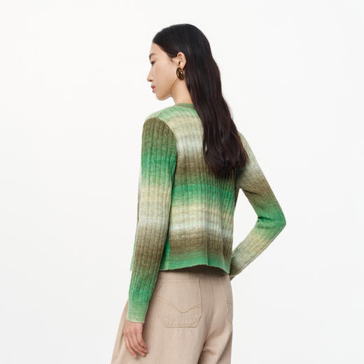 NEELLY纳俪商场同款秋季新款羊毛混纺针织衫两件套女新款渐变条纹N25084A04582 商品图1