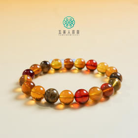 琥珀单圈圆珠手串约10mm