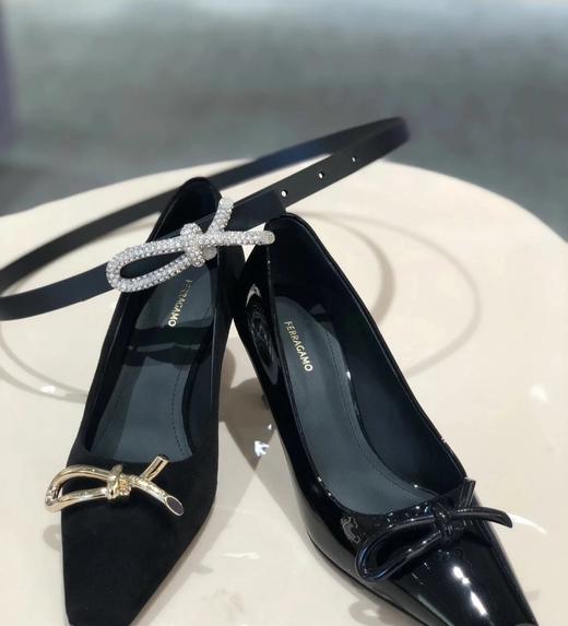 重磅推荐！蝴蝶结水晶钻扣腰带  SF蝴蝶结女士皮带  双面牛皮材质 商品图0