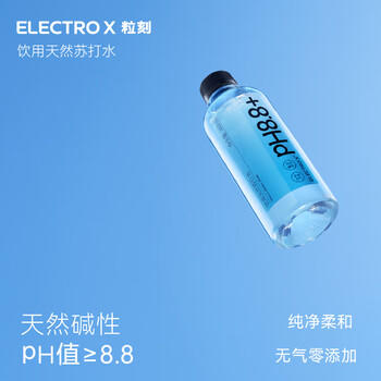 粒刻（ELECTRO X）【包装随机发货】天然苏打水pH8.8弱碱性0糖无气380ML*24瓶 /水饮冲调 /饮用水 /天然苏打水 商品图0