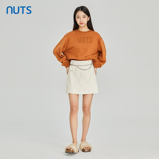 NUTS商场同款春秋季设计感气质高腰A字显瘦半身短裙女313061198B 商品图3