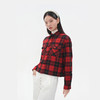 HERLIAN2025年秋季新品女士黑红格纹设计衬衫外套 商品缩略图2