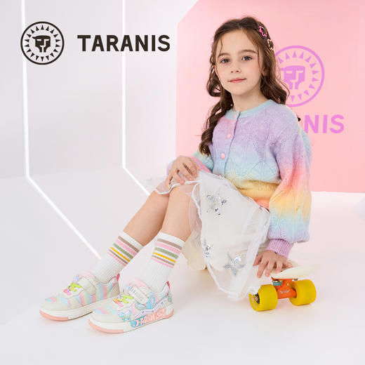 泰兰尼斯秋季新款闪灯鞋女童板鞋轻便休闲运动鞋软底防滑幼儿园鞋 T02X5C6830 商品图4