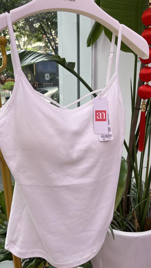 美背吊带一体杯背心丝光棉面料柔软舒适百搭15135067 商品图4