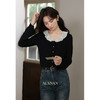 鹿向南「迷雾松可」黑色长袖针织衫女早秋新款设计感小众好看上衣 商品缩略图3