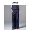 VIMAGE纬漫纪经典牛仔阔腿裤V2405103 商品缩略图0