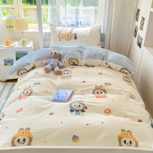 自然醒全棉学生季三件套大学生宿舍床上用品纯棉套件被套单人床单枕套NH165 商品图1