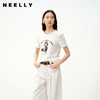 NEELLY纳俪商场同款秋新款圆领卡通印花短袖T恤女正肩趣味感上衣N25081T01063 商品缩略图0