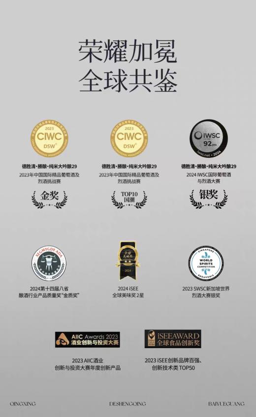 【德胜清】纯米大吟酿29 国产清酒旗舰新鲜冰饮果香馥郁海鲜 720ml 商品图1