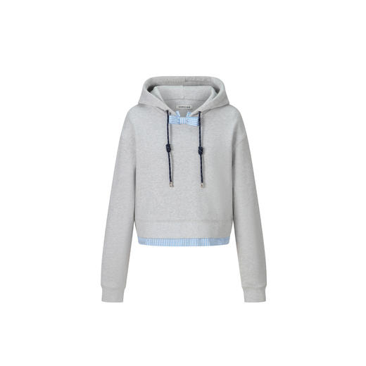 HERLIAN2025年秋季新品女士抽绳设计蝴蝶结拼接短版卫衣 商品图4