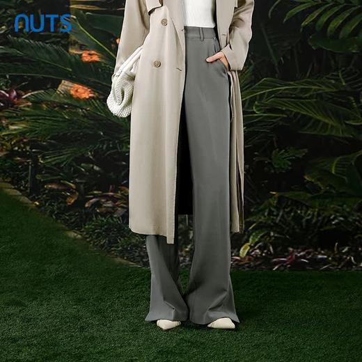 NUTS春秋季新款高腰气质休闲裤宽松垂坠感拖地长裤女414072403 商品图3