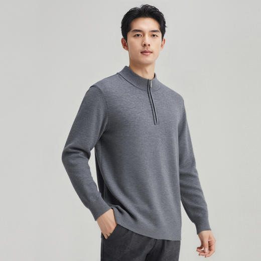 【含绵羊毛】圣得西男半高拉链毛衫2025秋新款百搭商务休闲毛衣 商品图11