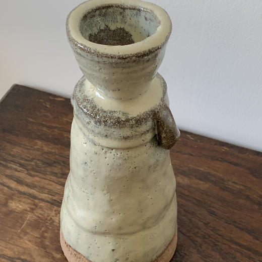 日本中古粗陶手作双耳花器 商品图1