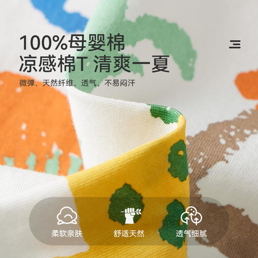 【团购价29.9-39.9】多多家男童满印T恤短袖凉感薄夏季2025新款儿童半袖男孩纯棉上衣10502 商品图3