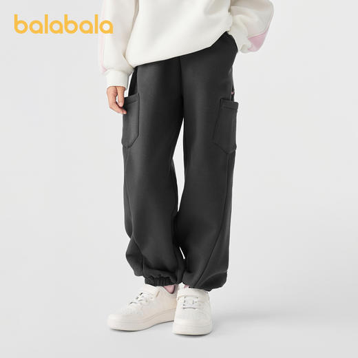 巴拉巴拉童装女童加绒裤子冬装慢跑裤撞色儿童保暖一体绒运动休闲 商品图2