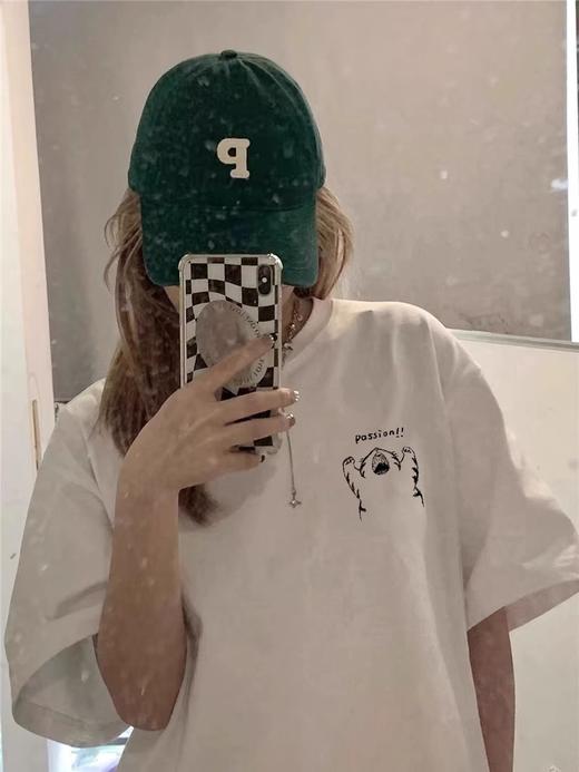 【简约不简单❗高品质美式T恤】美式学院插肩纯棉，重磅短袖t恤，爆款宽松拼接百搭半袖上衣，男女中性装情侣装衣服服饰L 商品图1