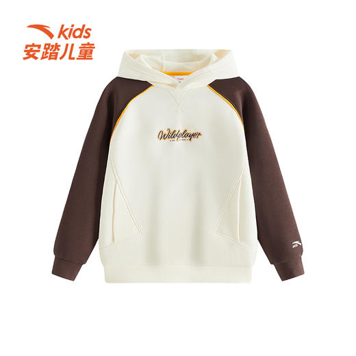 安踏儿童秋季新款男大童少年顽家系列连帽卫衣套头衫舒适时尚百搭352538707 商品图0