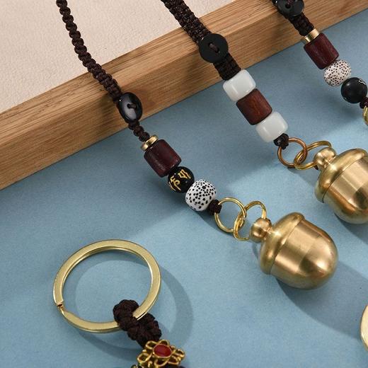 （随身应急小药瓶）随身黄铜药盒急救药品密封防水收纳盒黄铜便携钥匙扣挂件迷你药瓶 商品图2