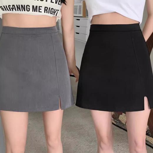 高腰防走光A字开叉包臀裙灰色半身裙女小个子设计感西装短裙女夏 商品图2