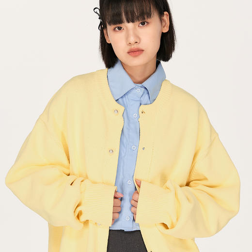 NPC潮牌安可拉红手工订制纽扣落肩针织毛衣开衫男慵懒NP48SW38 商品图1