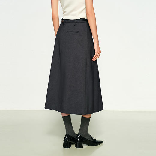 NEELLY纳俪商场同款秋新款经典时尚百褶裙女高腰垂感中长款半身裙N25084E04605 商品图1