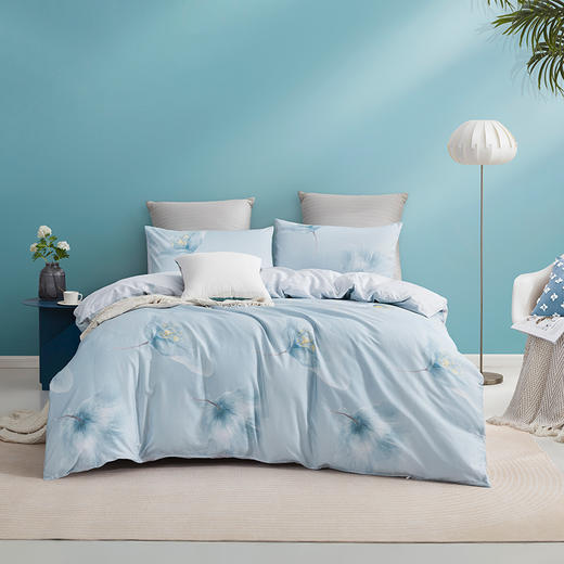 罗莱T 浮生墨香全棉斜纹四件套 蓝色 200×230cm 商品图0