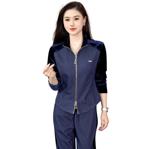 SP63-811休闲运动套装女2025早春时尚圆领卫衣春秋外套洋气妈妈品牌两件套 商品图4