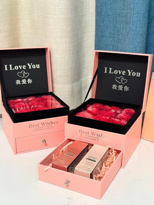 D081417两支装口红+永生玫瑰花限定粉抽屉盒礼盒 商品图1