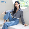 NUTS商场同款秋季灰色时尚通勤气质翻领短款西装外套女4330403A1 商品缩略图2