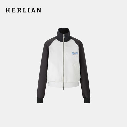 HERLIAN2025年秋季新品女士蝴蝶结印花撞色插肩袖开衫卫衣 商品图0