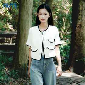 NUTS商场同款春秋款黑白撞色时尚气质短外套4310402A1