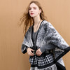 三彩2025新款经典千鸟格纹外搭披肩复古保暖流苏黑白松弛出片 商品缩略图2