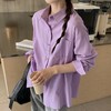 *【卷卷紫】宽松休闲棉麻长袖衬衫 天然亚麻纯棉混纺舒适亲肤透气 清透肤感宽松休闲百搭衬衫 可单穿可内搭可外穿 商品缩略图10