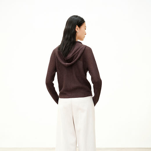 NEELLY纳俪商场同款秋季新款休闲简约针织衫女百搭舒适短款开衫N25081A01057 商品图1