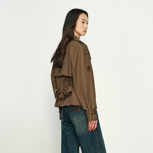 NEELLY纳俪商场同款秋新款短款通勤风衣外套女休闲翻领气质上衣女N25084F04610 商品图1