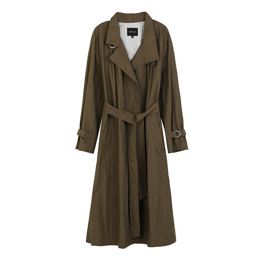 NEELLY纳俪商场同款秋季新款通勤简约风纯色休闲风衣女宽松外套N25084F04592 商品图3