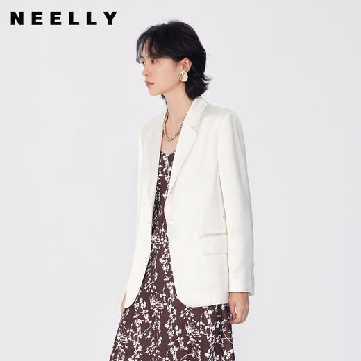 NEELLY纳俪商场同款秋季新款醋纤气质简约通勤高级感西装外套女N25084W04602 商品图0