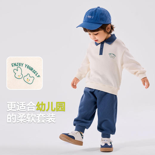 嘟嘟家宝宝polo套装学院风秋装儿童卫衣裤子男童新款女童洋气童装 商品图1