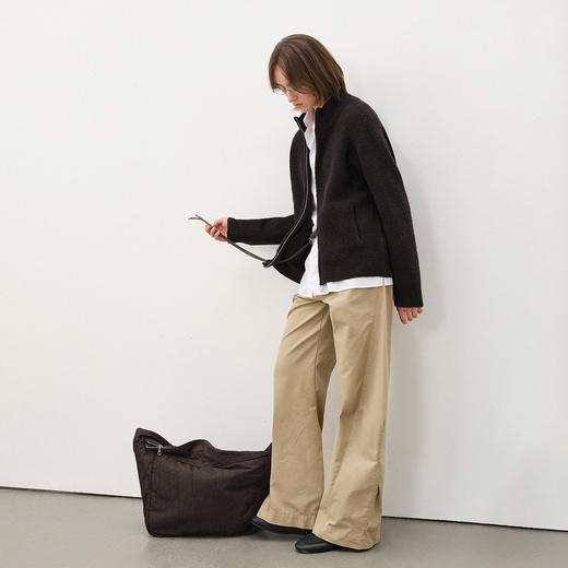 714street立领竖纹毛衣开衫2025秋冬情侣款老钱风穿搭针织外套男 商品图2