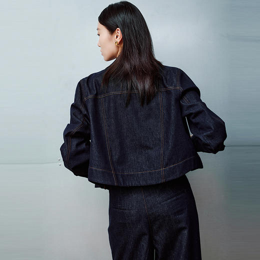 NEELLY纳俪商场同款秋季新款经典翻领百搭牛仔外套女休闲个性上衣N25081C01064 商品图1