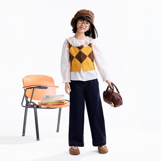 【实体店同款】女童针织背心秋季新款安奈儿童装AG532001 商品图3