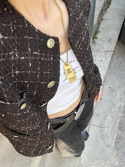 香奈儿 金色双金牌毛衣链登机牌项链 中古系列陈伟霆同款（XTY） 商品图0