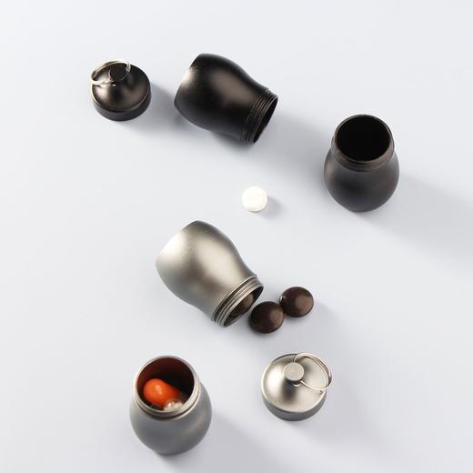 （随身应急小药瓶）葫芦收纳盒钥匙扣 便携多用分层迷你防水小药盒铝合金 商品图2