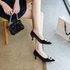 经典鲨2025秋专柜新款优雅尖头浅口日常通勤气质细高跟鞋女KW87-537111 商品缩略图2