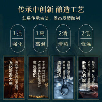 红星二锅头 蓝瓶绵柔8陈酿 清香型白酒 53度 250ml*6瓶 整箱装口粮酒 商品图3