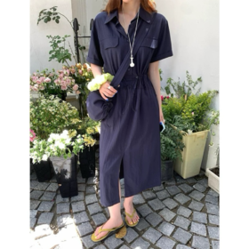 【门店同款】ENJOY夏季极简抽绳衬衣长裙 162846914